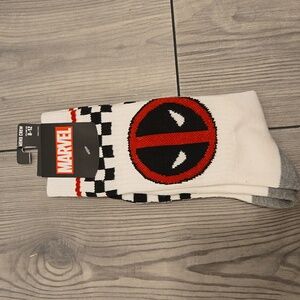 NWT!Deadpool Checkered Crew Socks
